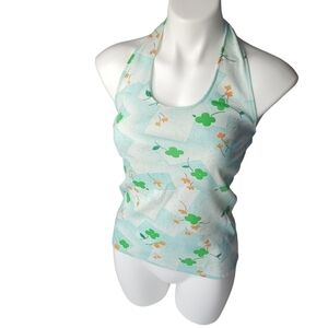 Vintage 1960s Halter Top Floral XS